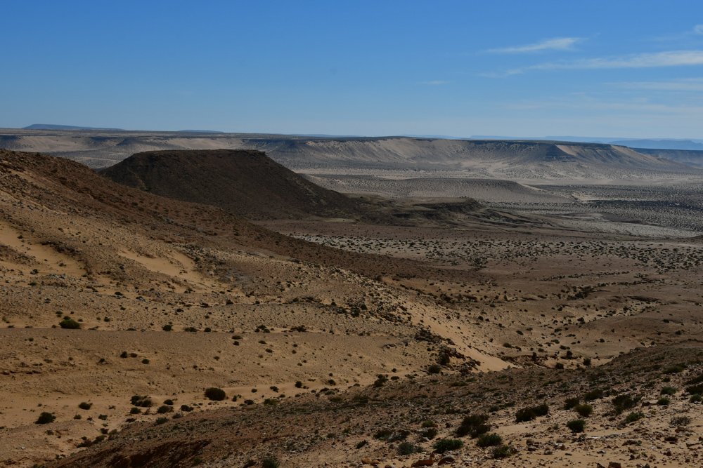 Ausblick in Senke dunstig