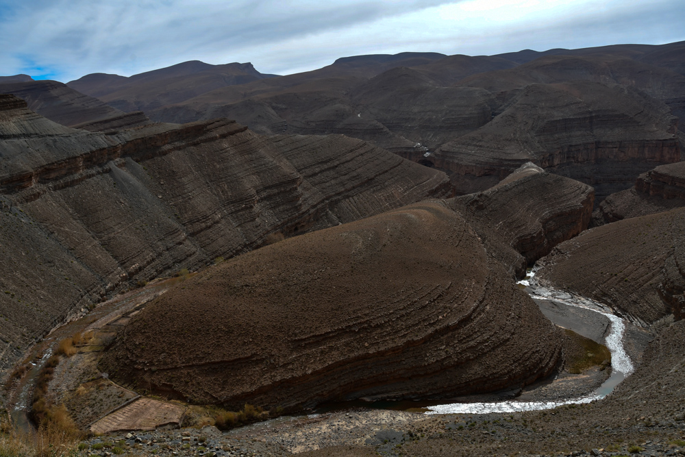 Dades 180 Grad Flusskurve Canyon Berge